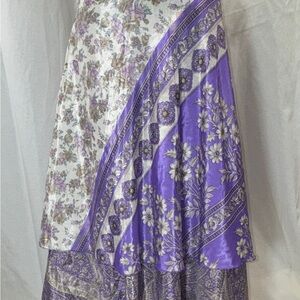 Lavender Paisley Wrap Midi/Maxi Skirt One Size